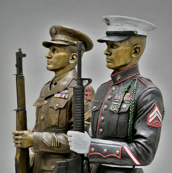 Army and Marine Sentinel Statues